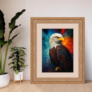 Bald Eagle Wall Art Print – Majestic Wildlife Painting | Patriotic Bird Poster | Digital Download for Home or Office Decor (8x12 inches)