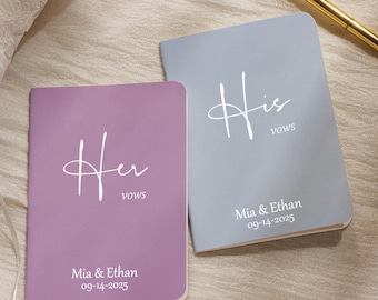 Custom Wedding Vow Books, Vow Books Set of 2, Vowbooks, His & Her Vow Booklets, Wedding Gift for Bride Groom,Gift For Couples