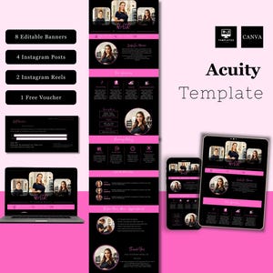 Acuity Scheduling Canva Template: Salon & Beauty Landing Page