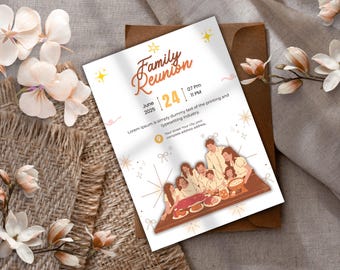 Family Reunion Invitation Template: Editable Picnic or Pool Party Flyer (Canva, 5x7" Digital Download)
