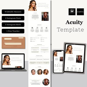 Acuity Scheduling Canva Template: Salon & Beauty Landing Page