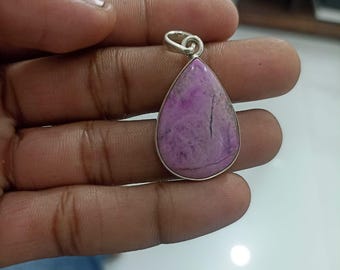 Handmade Pink Cobalt Calcite Pendant, 925 Sterling Silver Boho Jewelry