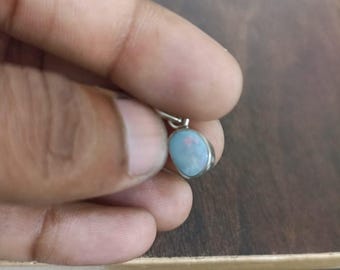 Ethiopische opaal sterlingzilveren hanger, regenboog edelsteen boho-sieraden