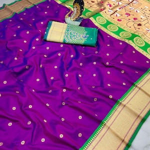 Paithani Silk Saree: Meenakari Zari Weaving, Peacock Pallu & Tassels
