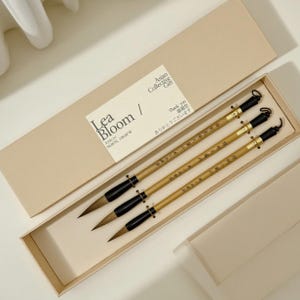 Sumi-e & Calligraphy Brush Set - Wolf Hair Brushes in Gift Box｜Calligraphy Brushes Professional｜Zen Practice｜Meditation Practice