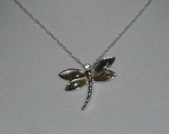 Dragonfly Pendant  with  Sterling Silver Chain