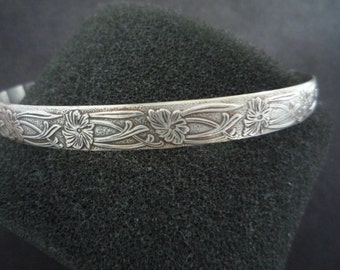 Oxidized Flower Cuff Bracelet