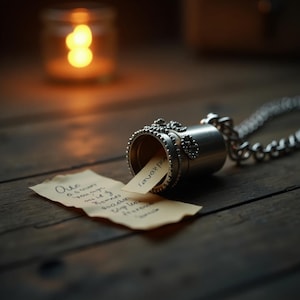 The Message I Never Sent – Secret Capsule Necklace with Hidden Paper Note | Romantic Gift for Him or Her