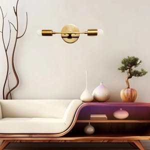 1950s Mid Century Antique Brass Vanity Light Kitchen Dining Light - Minimalist Bathroom Sconce Wall Lights,Bathroom Lighting Brass Light,