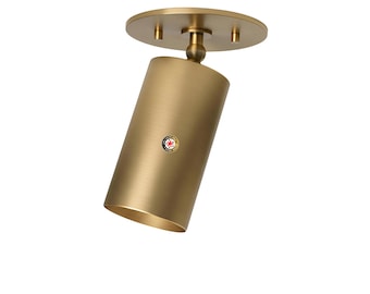 Moderne messing plafondspot, spotverlichting, messing spot Minimalistische messing spot - industriële plafondlamp - moderne opbouwdownlight