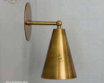 Adjustable Brass Wall Sconce Light | | Mid Century Modern Italian Cone Wall  Lamp