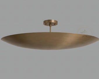 Mid Century Brass Flush Mount Ceiling Light - Sputnik Chandelier Modern Brass 6-Light Flush Mount Chandelier