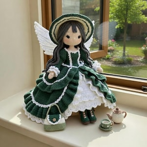 Bluebell Picnic Doll Crochet Pattern PDF, Cute Amigurumi Plush, Spring Toy, DIY Gift Idea for Home