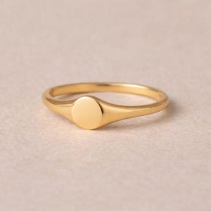 Minimalist Engraved Initial Ring, Custom 18K Gold Plated Ring, Personalised Initial Ring, Stacking Ring, Gift for her, Mother's Day gift