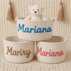 Custom Baby Shower Name Basket,Personalized Baby Name Cotton Basket Gift,Toys Storage Basket,Nursery Gift,Custom Baby Gifts,Baby Shower Gift