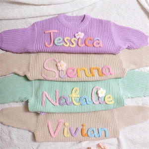 Personalized Baby Name Jumper,Custom Baby Name Sweater,Name Sweater Baby,Embroidered Baby Sweater,Monogrammed Baby Gift,First Birthday Gift