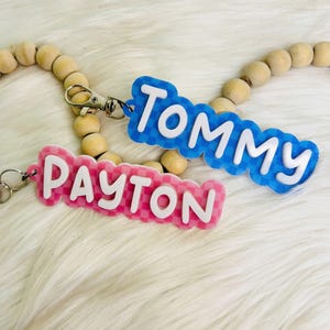 Custom Acrylic Bag Tag Keychain, 3D KeyChain Acrylic Name Tag, Bag Tag, Luggage Tag ,Diaper Bag Tag, Lunch Box Tag, Backpack Tags, Kids Tag