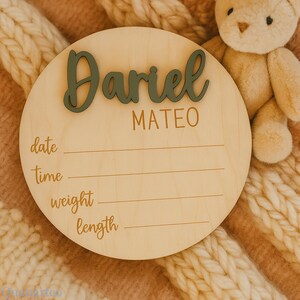 Personalized Wooden Birth Announcement Sign Baby Announcement Sign Hospital Footprint Sign Footprint ready baby name sign birth stat sign