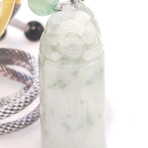 Natural Jade Pixiu Pendant: Feicui Piyao Seal Charm for Good Fortune