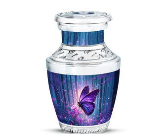 Butterfly Forest Keepsake Urn - Pet or Human Cremation Memorial - Small/Keepsake Size