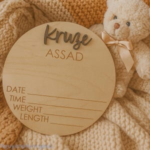 Personalized Baby Announcement Sign with Birth Stats Footprint Sign For Newborn Baby Name Reveal Custom Baby Name Sign For Hospital