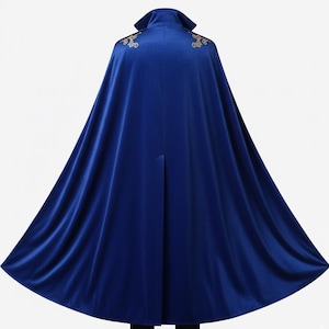 Men’s bLUE velvet cape suit luxury 3 piece wedding outfit