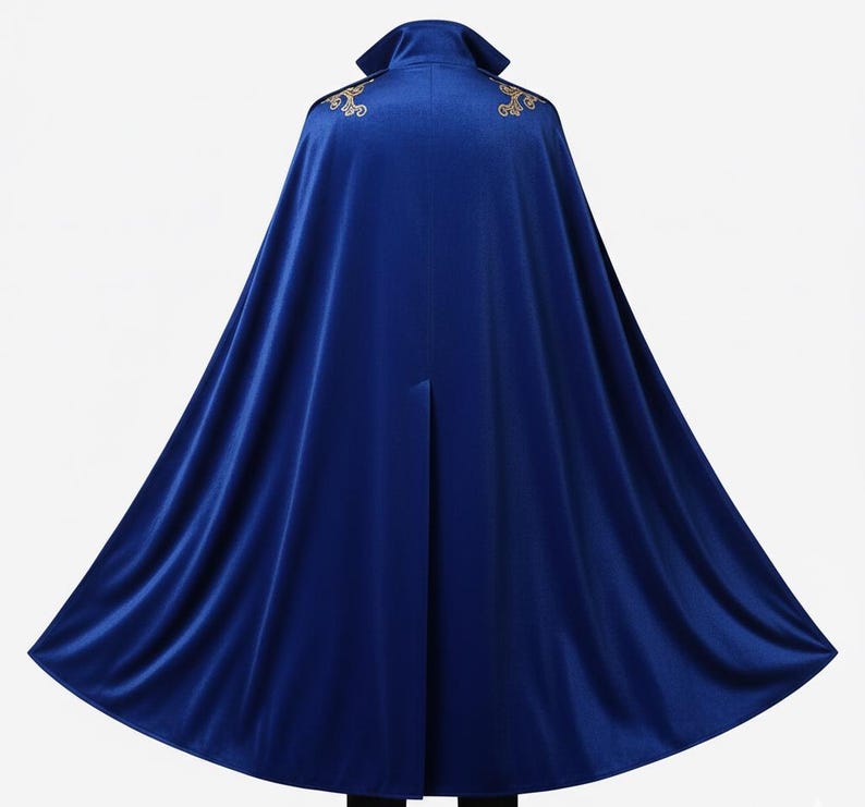 Men’s bLUE velvet cape suit luxury 3 piece wedding outfit