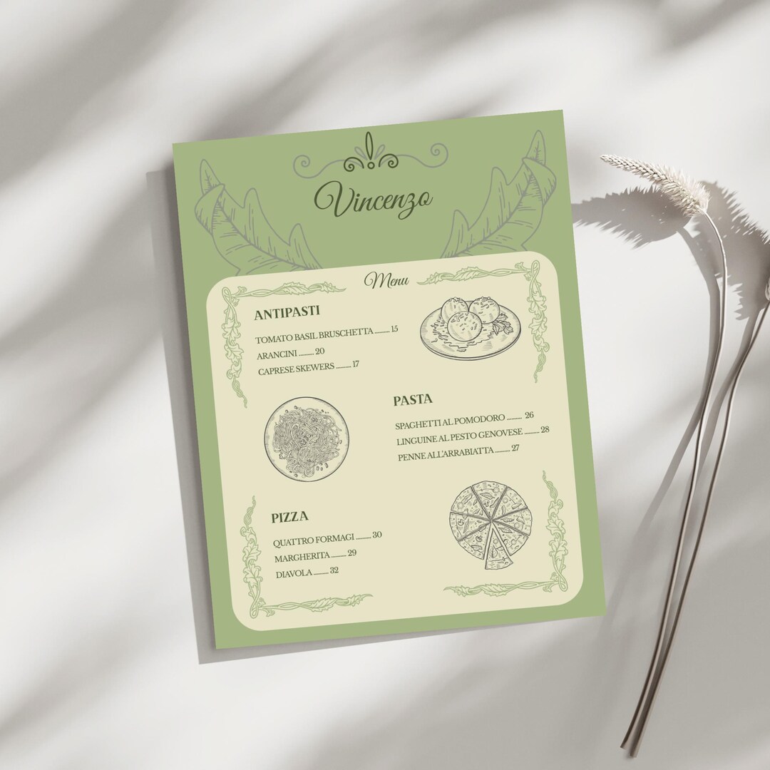 Editable Italian Restaurant Menu Template – Rustic Canva Design ...