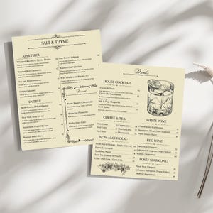 Editable Restaurant Menu Template Bundle • Elegant Canva Menu Design • Printable Food & Drink Menu for Café or Wedding