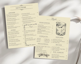 Elegant Restaurant Menu Template Bundle • Printable Canva Design