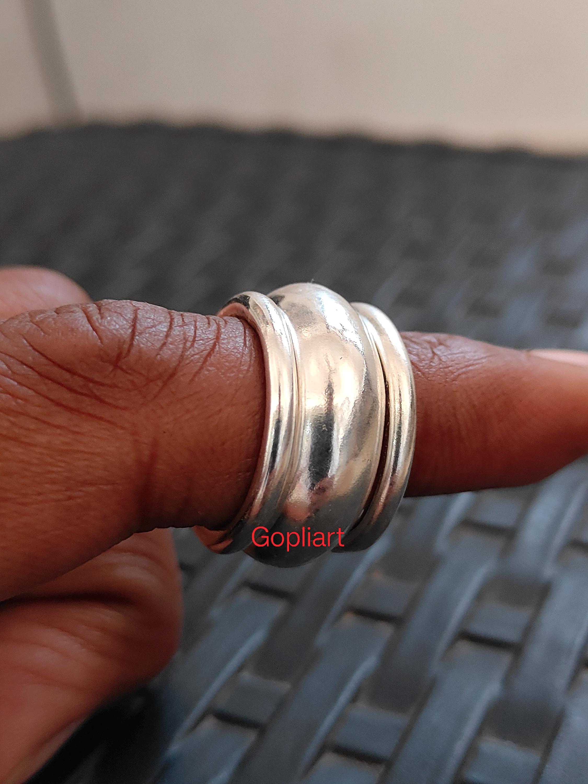 Handmade Sterling Silver Dome Ring Set: Wide Band Chunky Statement - Etsy