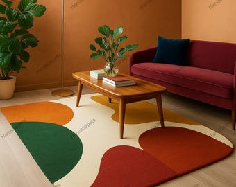 Handgetufteter moderner Teppich unregelmäßige Wollteppiche für Wohnzimmer Schlafzimmer Küche Kinderzimmer Eingangsbereich Büro 5X8 6X9 8X10 9X12 10X14 Individueller Teppich