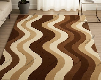 Handgetuft tapijt, 100% wollen tapijt voor woonkamer, slaapkamer, hal, handgemaakt tapijt, tapijt 4 x 6 tapijt 5 x 8 tapijt 8 x 10 tapijt, zeegolftapijt Woondecoratie