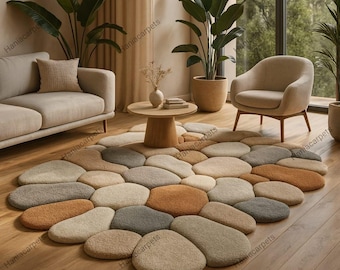 Nature-Inspired Tufted Moss Rug | Handcrafted Forest Floor Carpet | Organic Texture Decor for Living Room Bedroom Decor