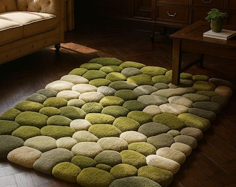 Von der Natur inspirierter getufteter Moosteppich | Handgefertigter Wald Boden Teppich | Organische Textur Dekor für Wohnzimmer Schlafzimmer Dekor