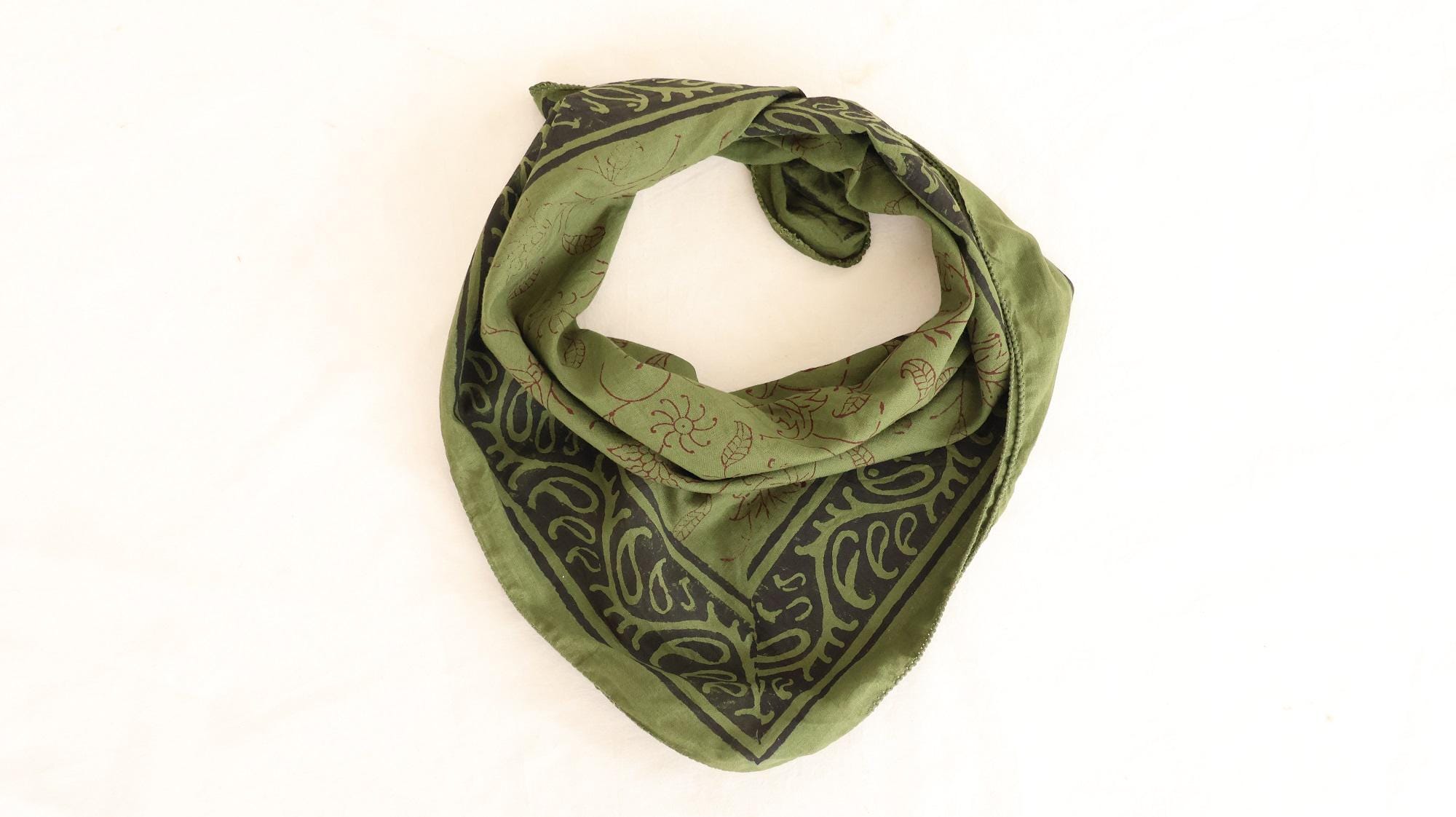 Olive Green Bandana Scarf - Etsy