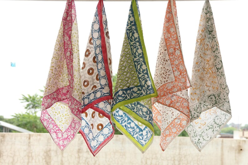 Unique Bulk Bandana Set of 5 Organic 100% Cotton Bandana Scarves, Paisley Design Scarves,Vibrant Colors,High Quality Bandanas Women Bandana thumbnail 2