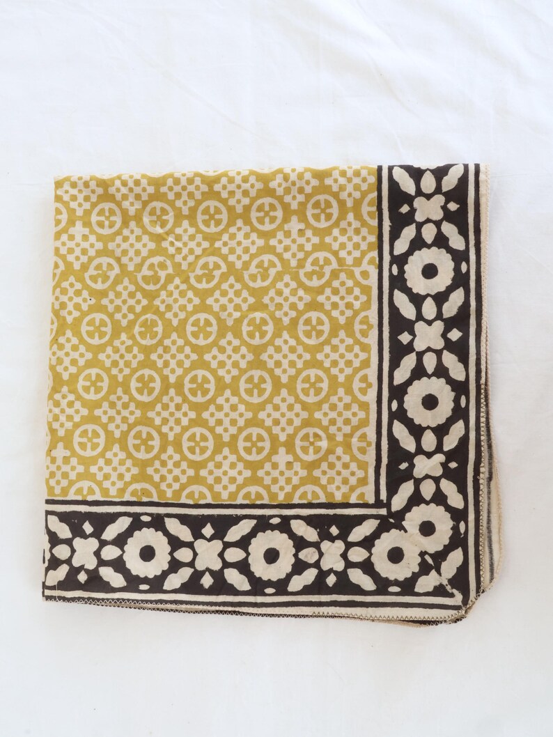 Set of 7 Hand Block Printed Bandanas | Natural Cotton | Artisan Block Print Scarves | Sustainable Gift Set | Hair Wrap, Face Cover, Gift Set thumbnail 5