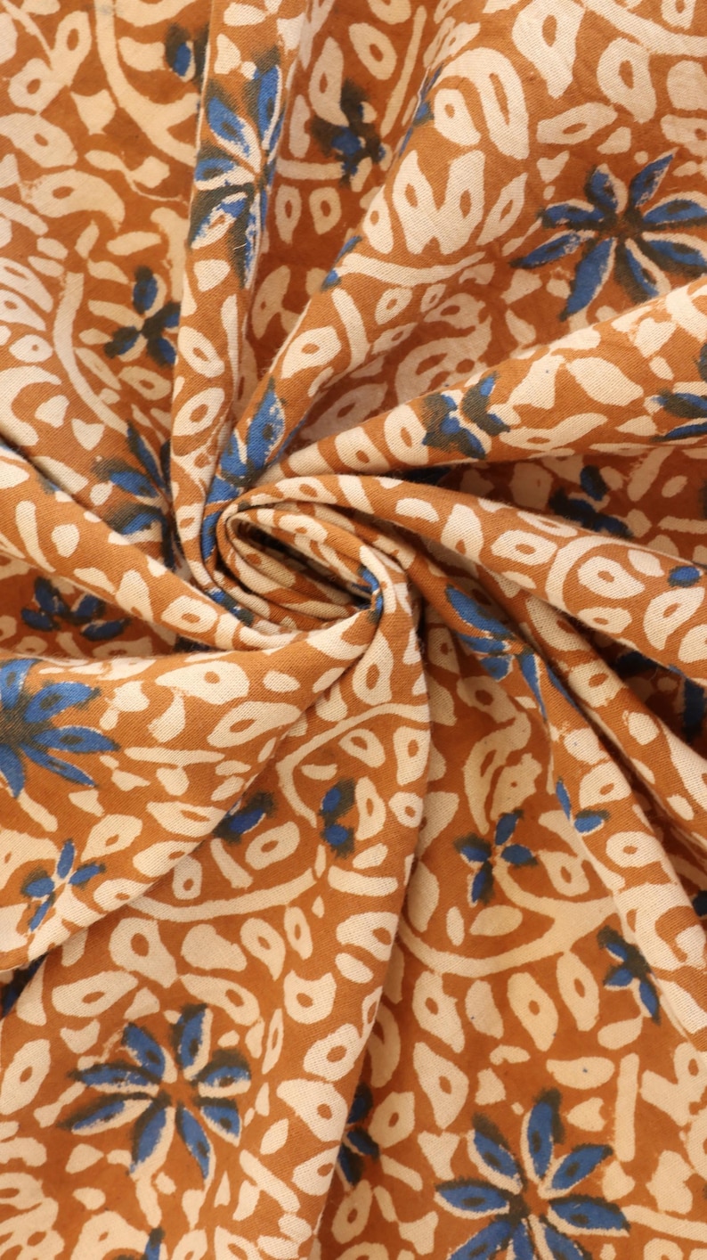 Block Printed Cotton Bandana: Eco-Friendly Artisan Scarf | Hand Block Printed Scarf | Boho Hair Wrap | Summer Travel & Beach Accessory thumbnail 3