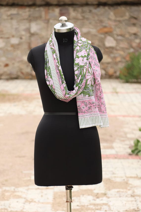Hand Block Print Cotton Sarong: Boho Beach Cover-Up