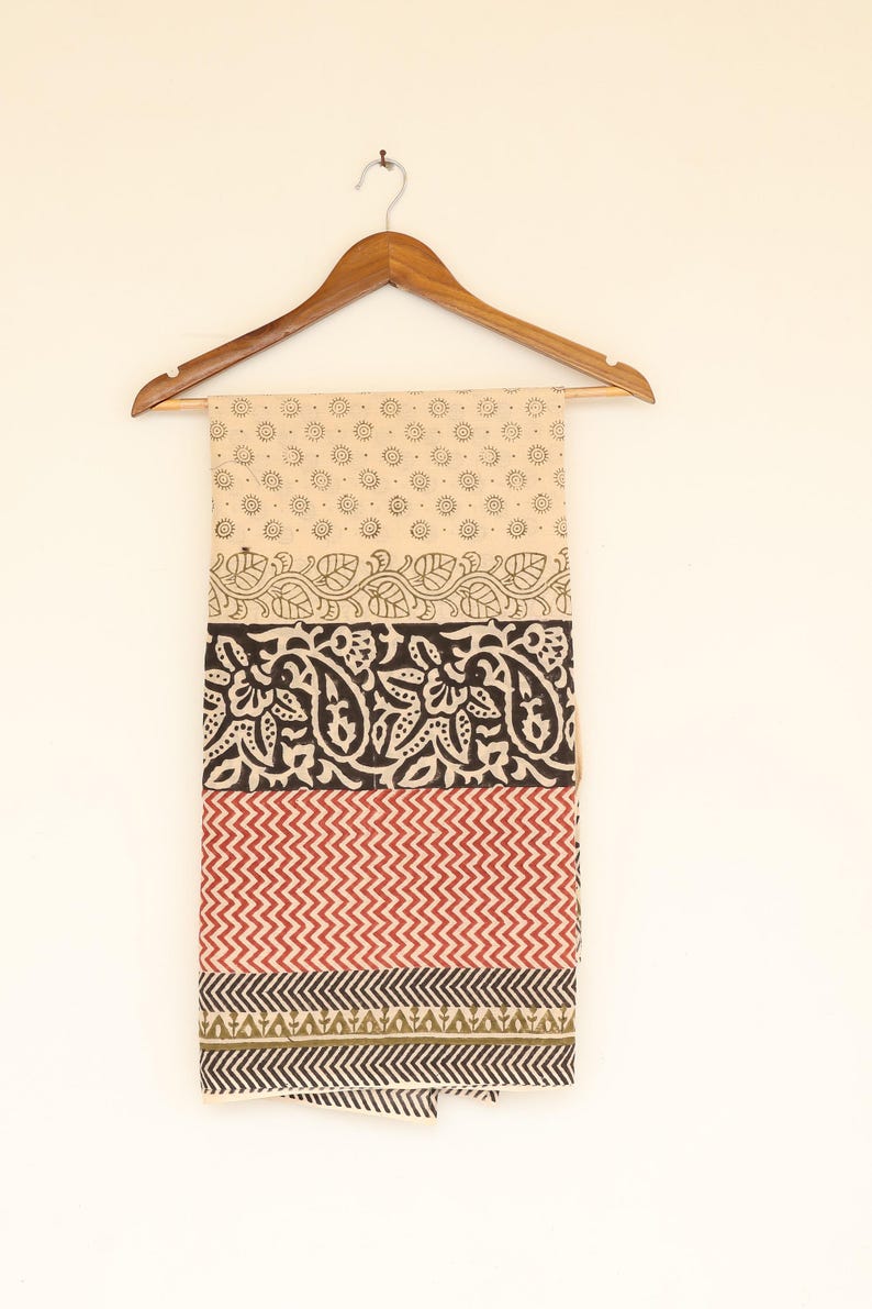 Hand Block Printed Cotton Sarong: Beach Wrap, Scarf, Shawl thumbnail 5