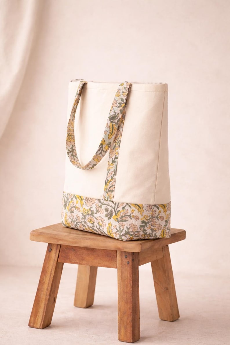 Canvas Tote Bag | Reusable Cotton Shopping Bag | Everyday Carry Tote, Daily Use Bag | Sustainable Bag, Market Tote Summer Bag Art Gift Bag thumbnail 3