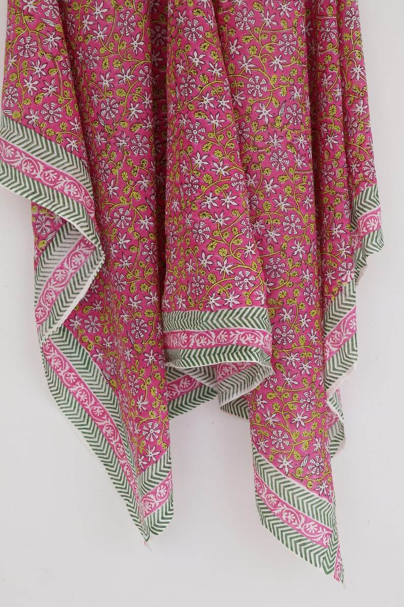 Hand-Block-Printed Cotton Sarong: Lightweight Beach Wrap Scarf thumbnail 5