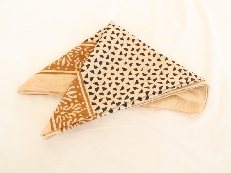 Hand Block Printed Cotton Bandana: Boho Hair Scarf | Hand Block Printed Hair Wrap | Boho Neck Scarf | Travel, Beach & Daily Accessory thumbnail 4