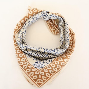 Bandana aus Baumwolle mit Handblockdruck: Boho Halstuch, Stirnband