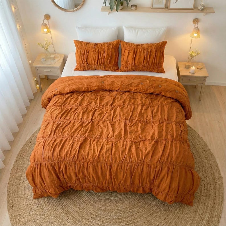 Cotton Duvet Cover, Boho Duvet Cover,Modern Duvet Cover,Dorm Bedding, Comforter Cover,Bohemian Duvet Cover,Gift For Her, Wrinkle Duvet Cover thumbnail 4