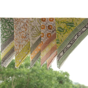 Set of 5 Indian cotton Bandana Scarf,Foulard,Neckerchief,Necktie Face Mask,Hijab,Hand Made Gift for Mom,Dad,Wife,Husband,Gf,Bf