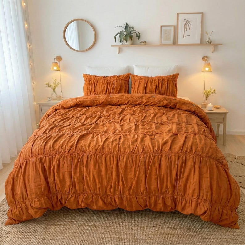 Cotton Duvet Cover, Boho Duvet Cover,Modern Duvet Cover,Dorm Bedding, Comforter Cover,Bohemian Duvet Cover,Gift For Her, Wrinkle Duvet Cover thumbnail 2