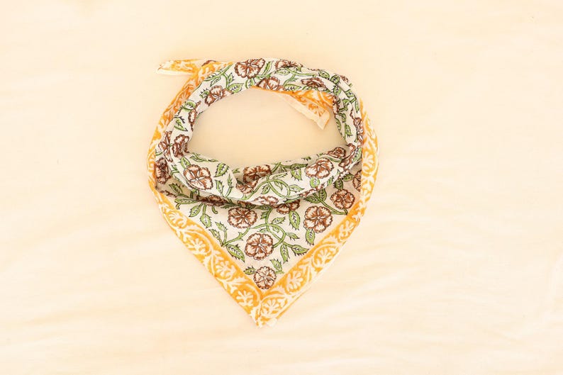 8 pcs Hand Block Printed Organic Cotton Bandana: organic Cotton | party And biker Bandana | Cotton Hair & Neck Wrap | Gift for her thumbnail 4