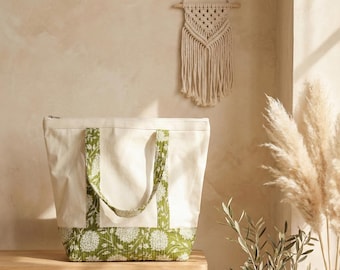 Large Canvas Tote Bag | Strong Cotton Market Bag | Carry Bag, Perfect for Shopping & Travel, Sustainable Gift Idea, Zero Waste Market Tote |